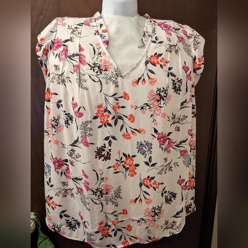 White floral blouse